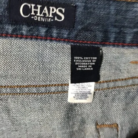 Chaps Jeans Mens Measures 32x29 Straight Fit Whisker Front Medium Wash Denim - Picture 3 of 4